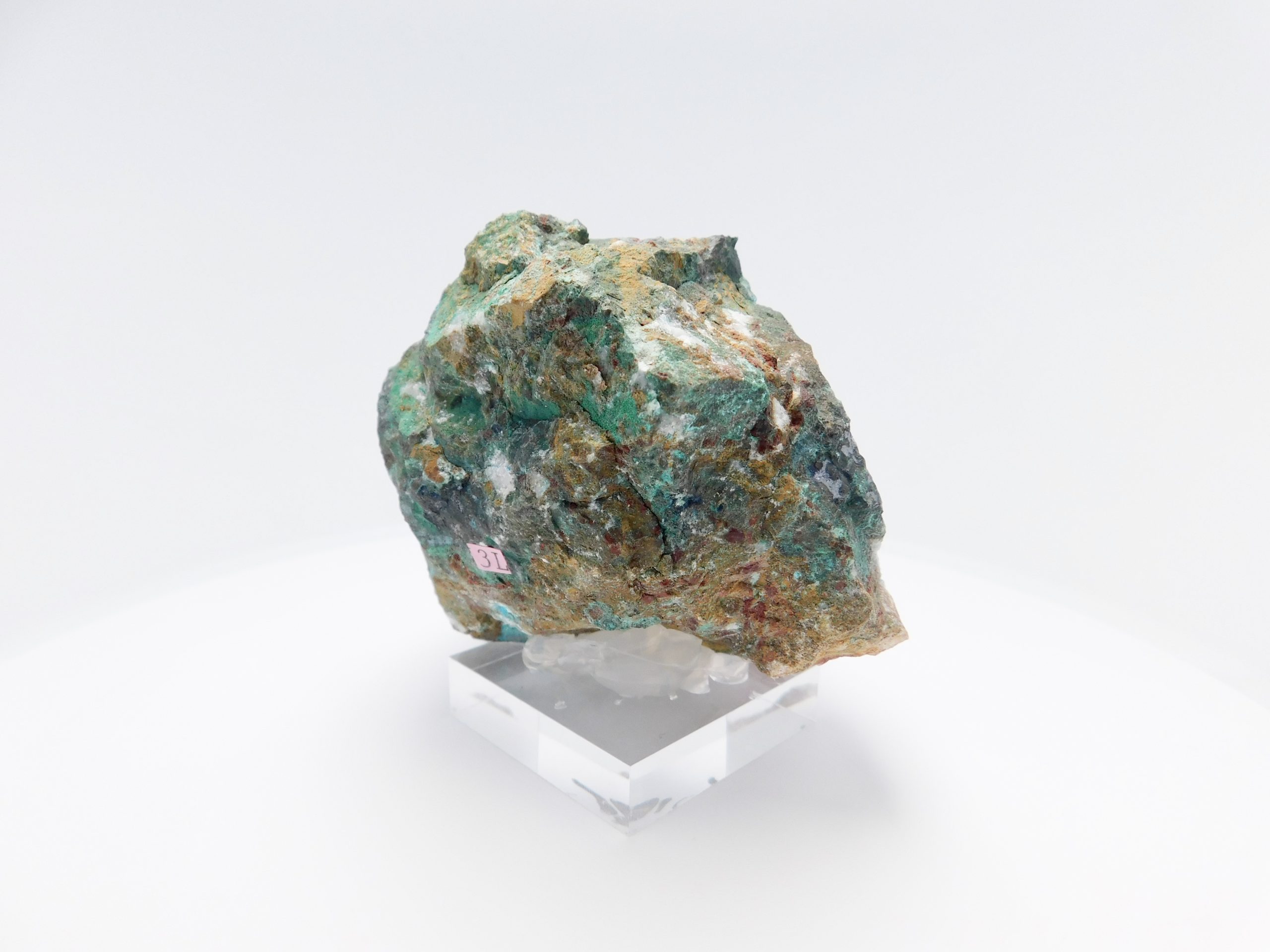 Shattuckite in calcite, malachite - Image 11